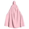 thumbnail image 2 of siminsem Medieval Renaissance Hooded Velvet Cloak UniFull Length Halloween Cape Witch Wizard Vampire Gothic Cosplay Party Robe for Adults 1 Pack, Pink,L, 2 of 6