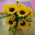 thumbnail image 3 of GOOHOCHY 2 manojos de decoración de girasol artificial flor de simulación única flor decorativa, 3 of 7