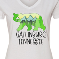 thumbnail image 4 of Inktastic Gatlinburg, Tennessee- Mountains and Bear Shape Women's V-Neck T-Shirt, 4 of 5