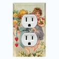 thumbnail image 1 of Metal Light Switch Plate Outlet Cover Romantic Floral Angel Cupid Girls AGL007, 1 of 13