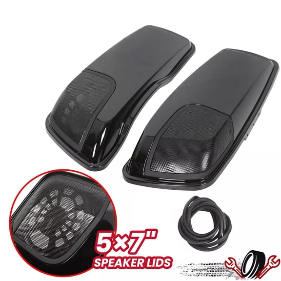 Hard Saddlebag Speaker Lids Cutouts For Harley Touring Road King Glide 2014-2024