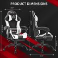 thumbnail image 4 of JONPONY Big and Tall  Gaming Chair, Ergonomic Design, Gamer Chair PU Leather with Footrest and Lumbar Support, High Back Office Chair Support 8 Hours Long Sitting, Computer Chair,White, 4 of 10