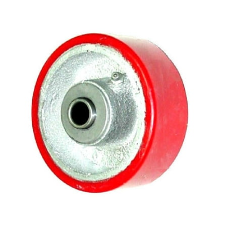 Red Polyurethane on Steel Non Marring Wheel 4