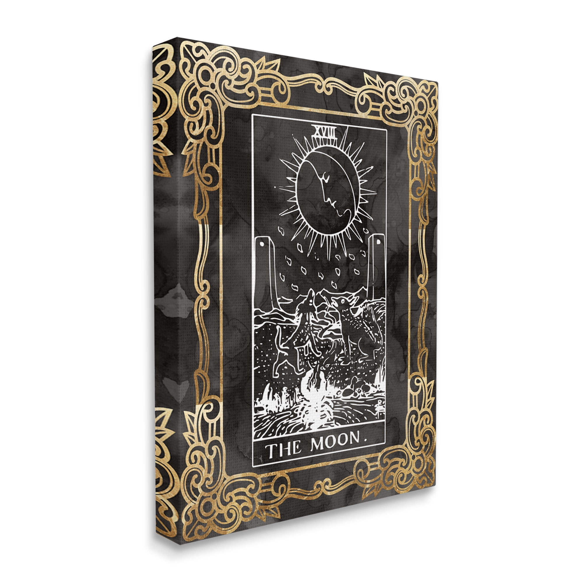 Stupell Industries Patterned Moon Tarot Landscape Painting Gallery Wrapped Canvas Art Print Wall Art, 30 x 40