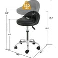thumbnail image 2 of GETHFS Adjustable Height Hydraulic Rolling Swivel Salon Stool Chair with Backrest, Faux Leather Tattoo, Facial, Massage & Spa Medical Chair, 360° Swivel with Wheels,Black, 2 of 10