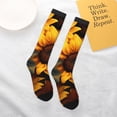 thumbnail image 4 of Daiia Sports Socks Vibrant Sunflower Blooms Printed Novelty Crew Socks for Men Women Knee High Socks Cotton Socks Soft & Breathable Support Unisex Socks, 4 of 9