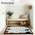 thumbnail image 3 of Ultra Soft Area Rug, Musical Notes and Guitar with Non Skid Backing, Non Slip, Stain Resistant, Washable Area Rugs for Living Room, Bedroom(Black, 2X3), 3 of 8