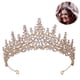 thumbnail image 2 of Tocado, Tiara de aleación de diamantes de piedras preciosas de lujo para cenas y bodas, Tiara para damas de honor, novias y niñas, 2 of 8
