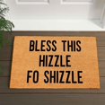 thumbnail image 4 of Funny Coir Doormat Bless This Hizzle Fo Shizzle Front Door Mat with Heavy Duty Front Porch Easy to Clean Entry Brown Mat with Black Font 23.6 x 15.7 inch, 4 of 9