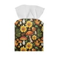 thumbnail image 2 of FUIALDOLG Brown Mushroom Sunflower Tissue Box Cover Square, Waterproof PU Leather Car Tissue Holder Facial Napkin Organizer Home Decorative on Table and Bathroom, Office, 2 of 7