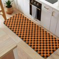 thumbnail image 5 of Orange and Black Checkered Pattern Kitchen Rug Mat,Kitchen Runner Rugs Non Skid Washable,Decorative Kitchen Floor Mats for Kitchen,Sink,Laundry,17"x47.2", 5 of 7