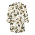thumbnail image 5 of Danhjin Print Button Down Shirts for Women 3/4 Sleeve Loose Fashion Shirts Casual Going out Fall Summer Spring Tops, 5 of 7