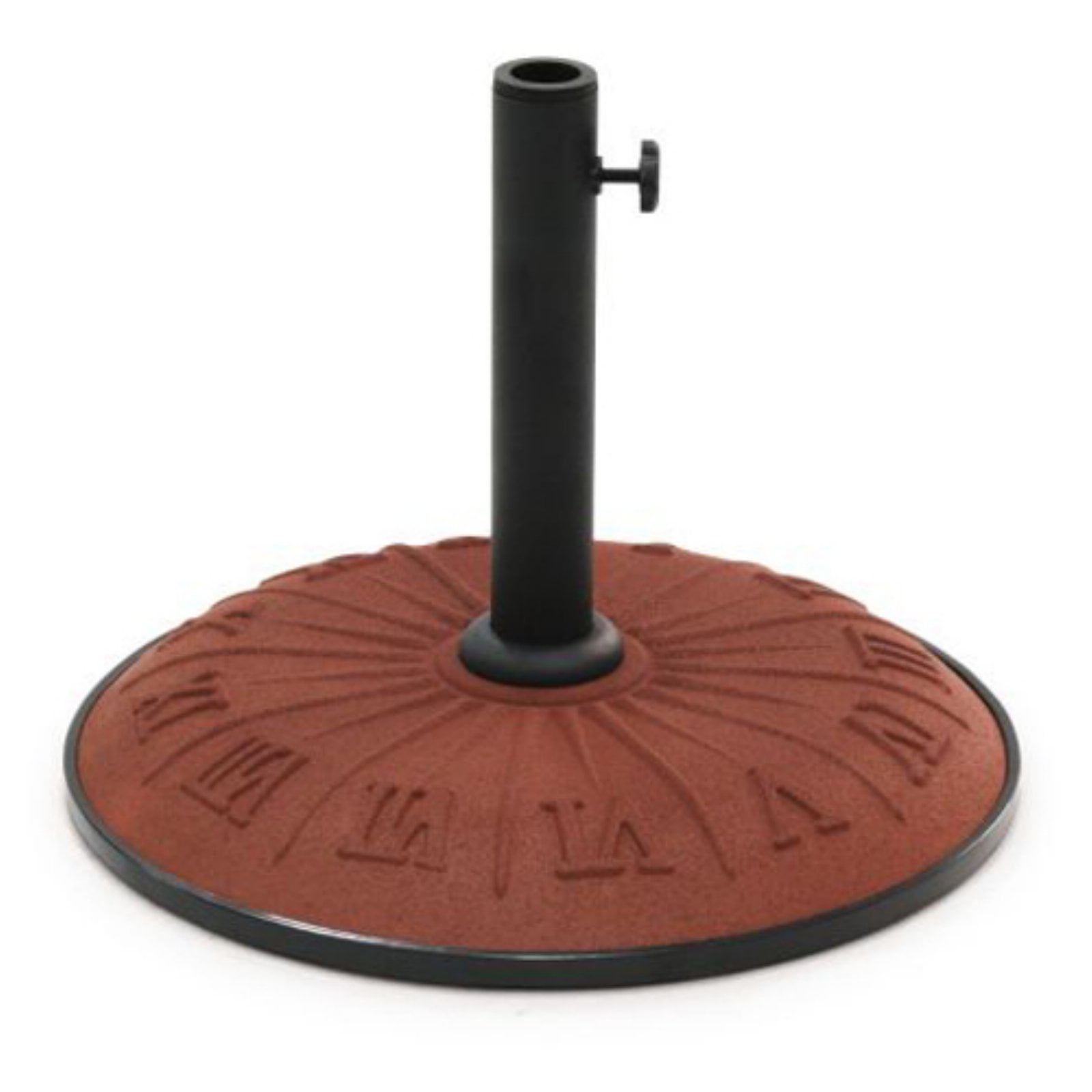 International Caravan Umbrella Stand Resin - Roman Numeral Outdoor Patio Decor-Color:Terra Cotta
