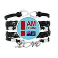thumbnail image 1 of I Am from Pitcairn Islands Bracelet Love Accessory Twisted Leather Knitting Rope Wristband Gift, 1 of 1