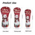 thumbnail image 7 of Yuyamidu Cute Snowman Golf Club Head Covers for Driver, Fairway Woods, Hybrid Merry Christmas PU Leather Golf Head Cover, Red, 7 of 7