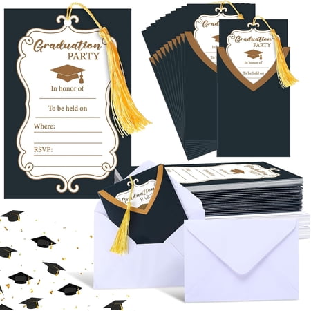 24 Set Graduation Party Invitations Cards with Envelopes Class of 2026 Graduation Invitations Cards with Tassel Congrats Announcements Invite for High School College Celebration Party