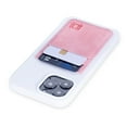 thumbnail image 4 of Dockem iPhone 13 Pro Max Wallet Card Case; Built-in Metal Plate for Magnetic Mounting, 2 Card Holders, Silicone Luxe M2T [White/Pink], 4 of 10