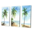 thumbnail image 3 of Designart "Palm Tree at a Tropical Beach Resort VII" Palms & Palm Trees Wall Art Set Of 3 - Green Palms & Palm Trees Gallery Wall Set For Home Decor, 3 of 7