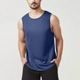 thumbnail image 2 of Gibobby Men's Muscle Tank Sleeveless Tee Workout Gym Crewneck Midweight Sleeveless shirts for men(M,Navy), 2 of 6