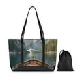 thumbnail image 7 of FORMRS Canvas Laptop Tote Bag for Women with 15.6" Computer Compartments Shoulder Handbag, Wooden Boat, 7 of 7