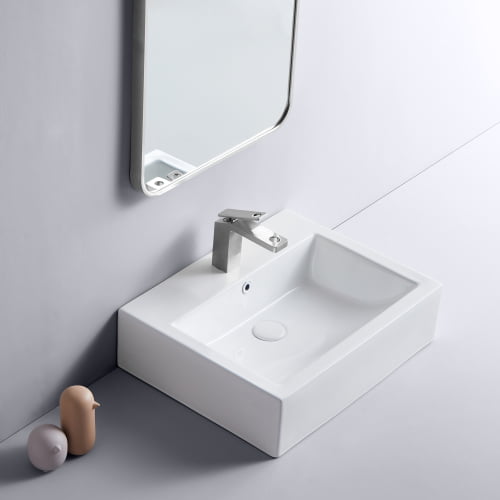 White Bathroom Vanity Sink Basin W, Rectangular Vanity Sinks