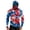 Deep Red, variant on 4th of July Patriotic Fishing Hoodie with Integrated Face Mask, UPF 50+ UV Sunscreen Long Sleeve Rash Guard for Outdoor Hiking and Running