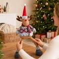thumbnail image 4 of Christmas Plush Deer Figurine with Retractable Telescopic Legs, Standing Xmas Holiday Decor Ornament, Festive Party Gift Doll, 4 of 7