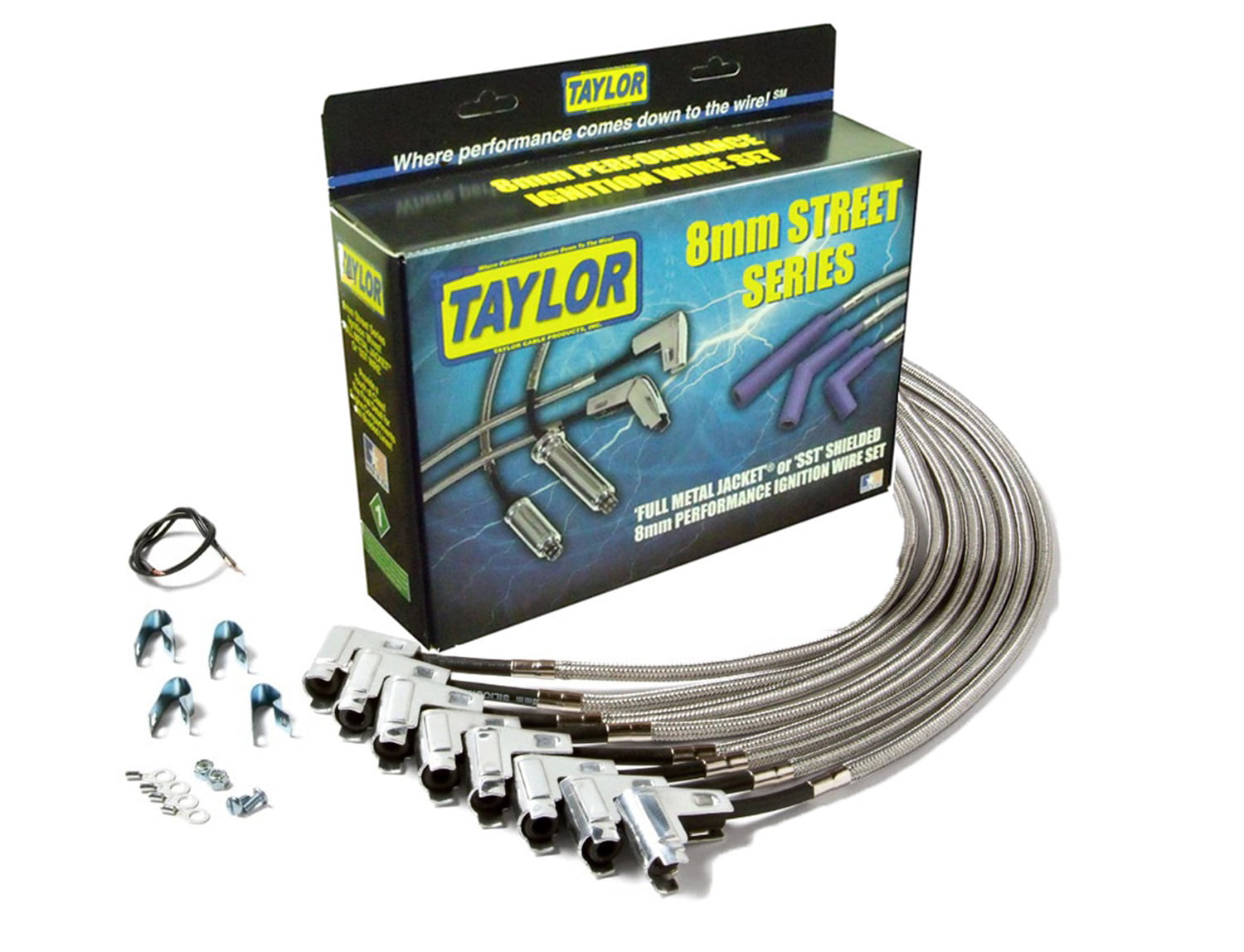 Taylor Spark Plug Wire Set 91002; Full Metal Jacket 8mm Stainless for Chevy V8