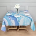 thumbnail image 3 of 60x60in(152x152cm) Square Tablecloth, Waterproof Polyester Table Cover, Wrinkle Resistant & Washable Fabric for Dining, Kitchen, Picnic, Turquoise Marble Pattern, 3 of 6