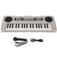 thumbnail image 1 of Electronic Keyboard 37 Piano Keys Children Toys Musical Instrument with MicrophoneBrown, 1 of 4