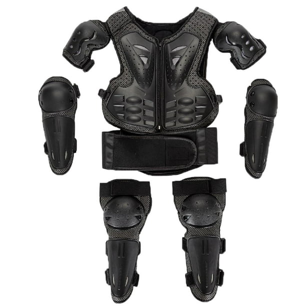 Naiovety Traje de armadura de motocicleta para niños Protector de espalda en el pecho Coderas para nevar Suministros térmicos