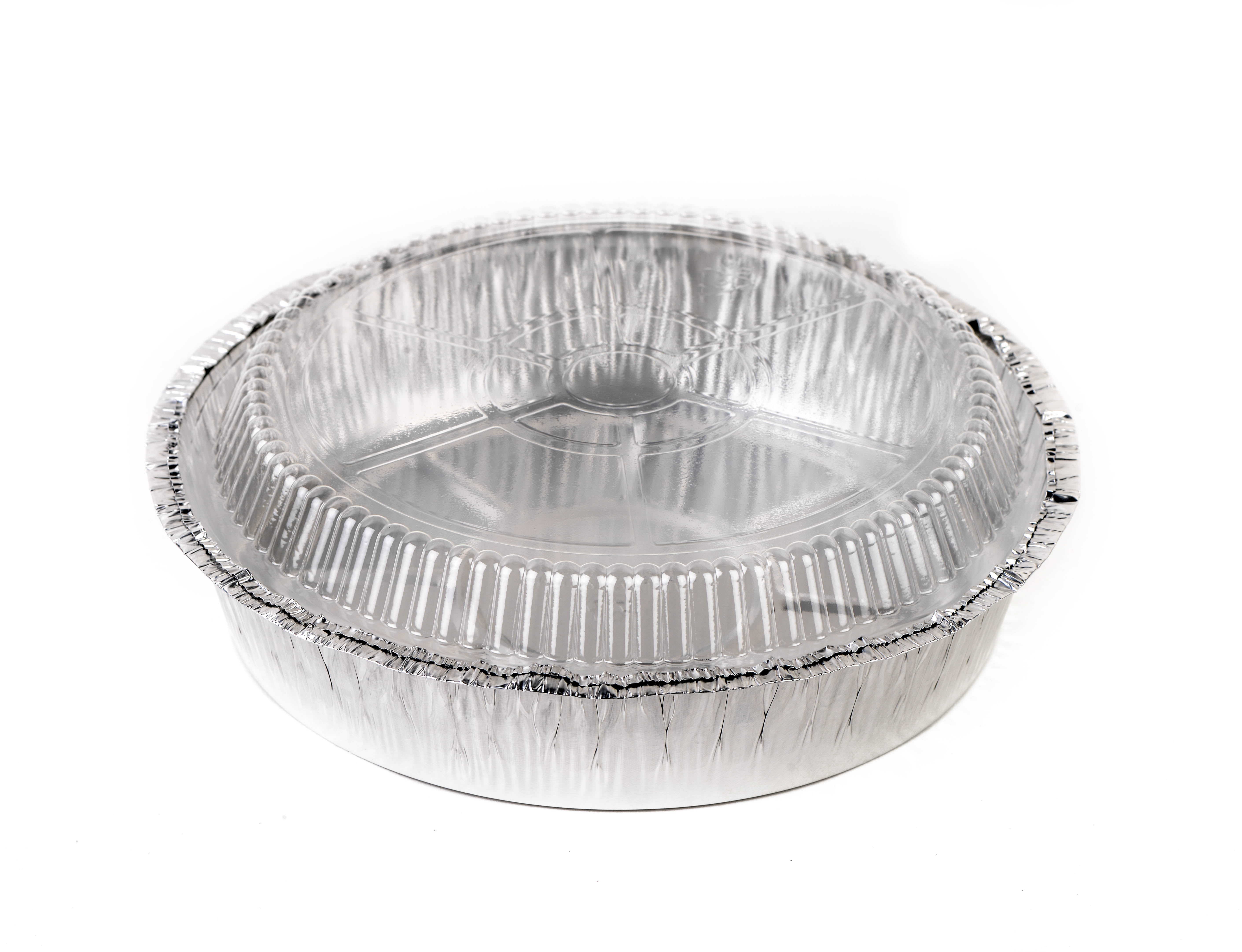 Disposable 8" Round Aluminum Foil Take-Out/Cake Pan w/Clear Dome Lid 50 PK