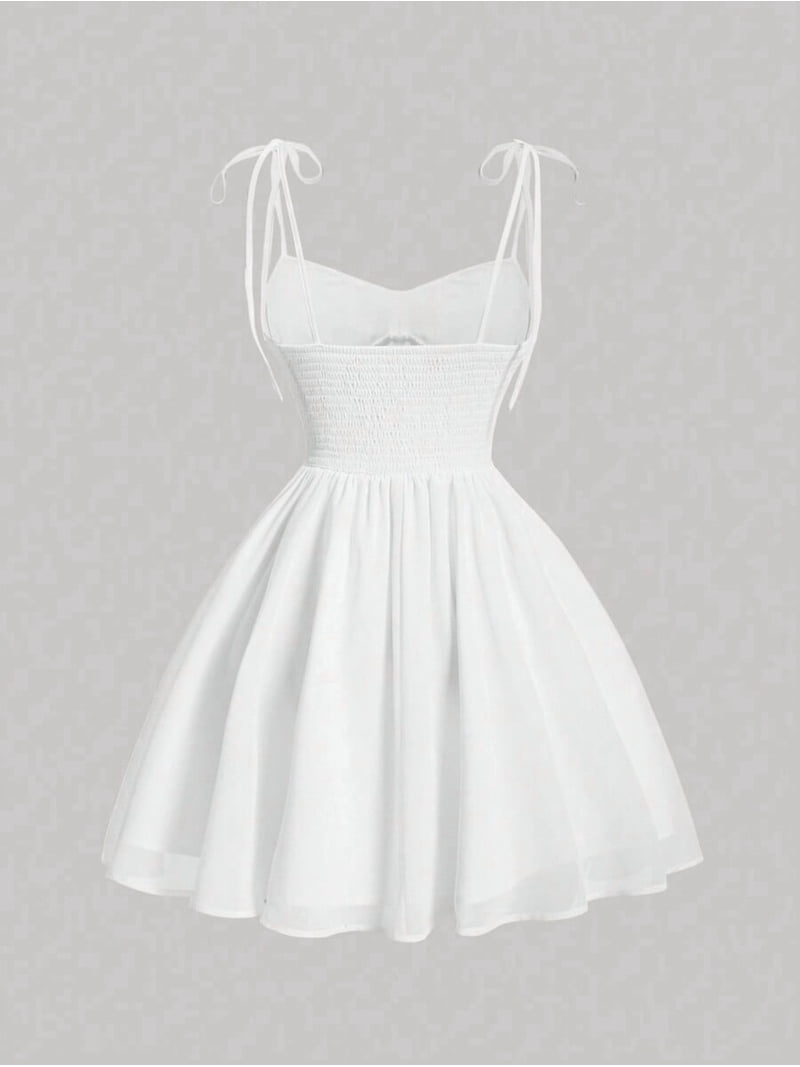 ruched bust a-line mini dress in white Ruched Bust A-Line Mini Dress in White