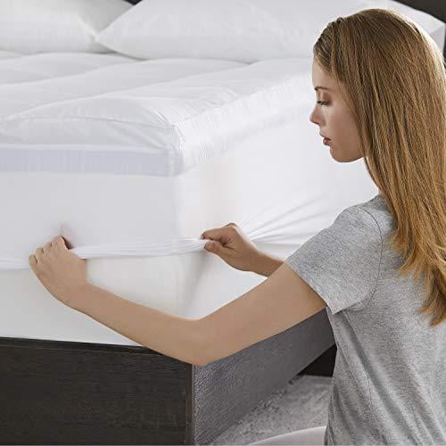 Sleep Innovations 4-inch Dual Layer Gel Memory Foam Enhanced Support, Twin,  Made in The USA with a 10-Year Warranty Mattress Topper