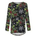 thumbnail image 4 of UPPADA Womens Xmas Shirts Long Sleeve Crewneck Shirts Christmas Tops Tunics To Wear Long Sleeve Blouses Shirts merry christmas bulk gifts Multicolor,XL, 4 of 5