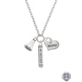 thumbnail image 2 of Delight Jewelry Silvertone 3-D White Ghost with Black Crystals Always My Mother Bar Zoe Necklace, 2 of 4