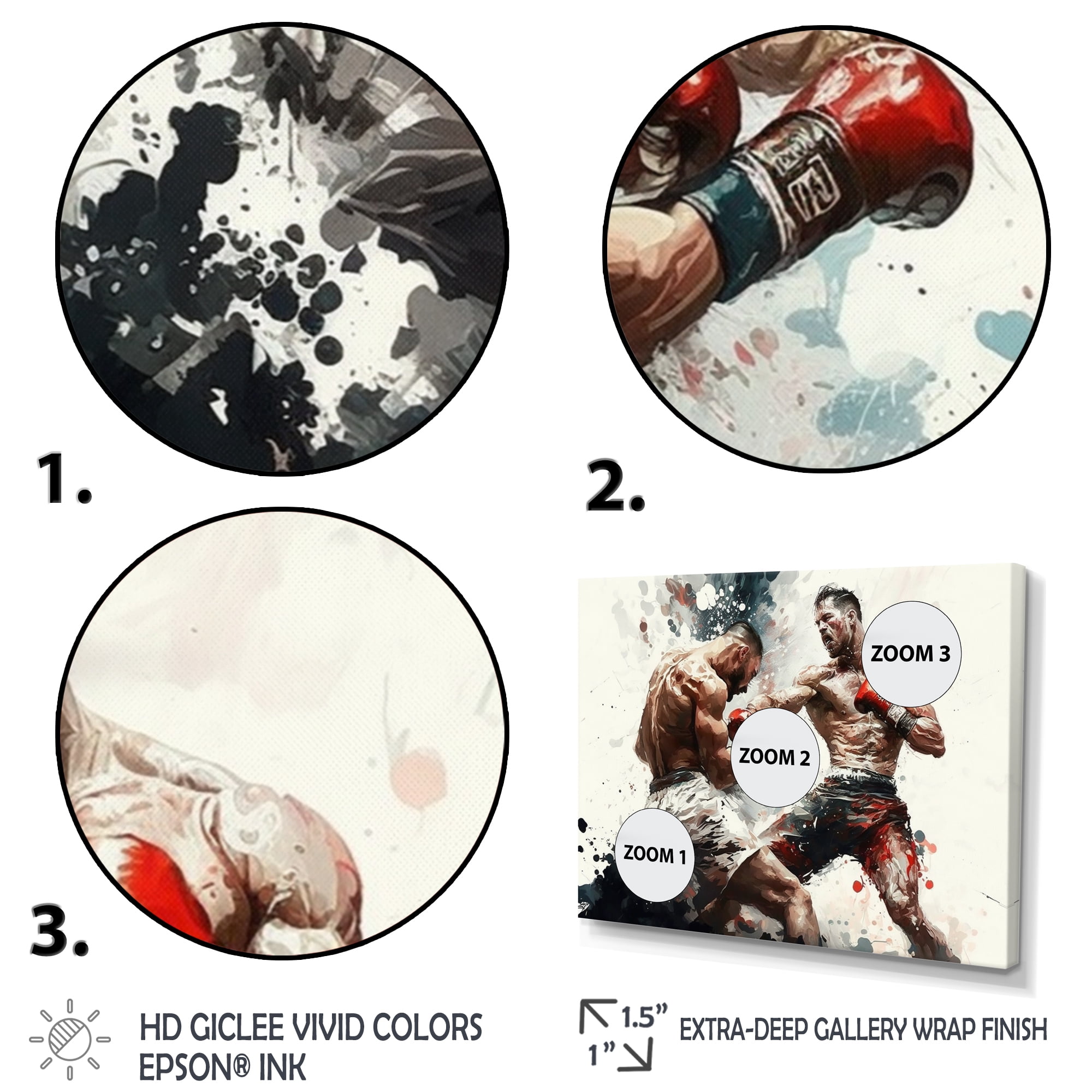 Designart Boxers In Match III Canvas Wall Art