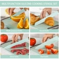 thumbnail image 2 of HEESEM 19-Piece Mini portable kit Silicone Kitchen Utensil & Knife Set - Heat-Resistant Cooking Tools Non-Stick Safe Light-Green, 2 of 10