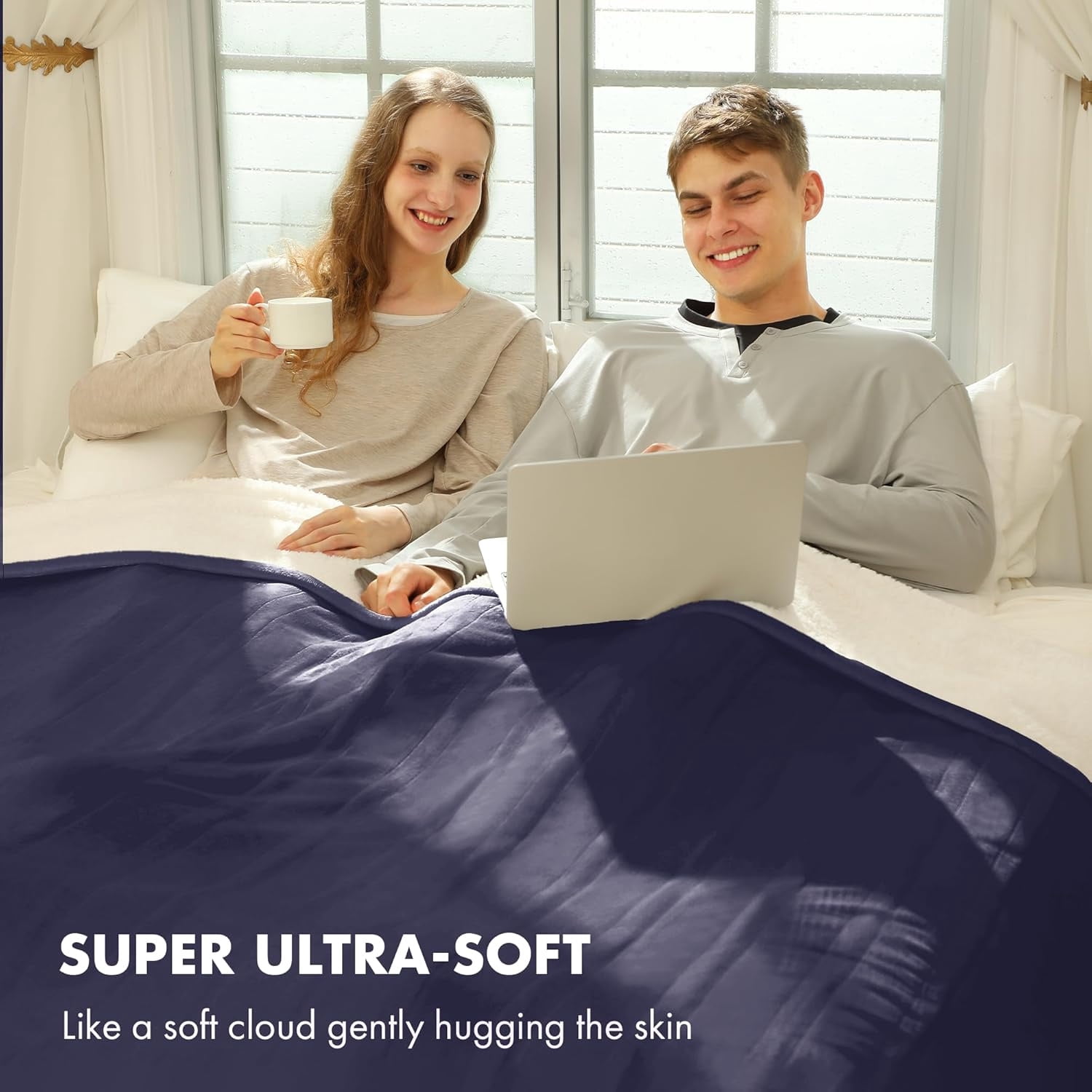 Heated Blanket Queen Size 84" x 90" - Warm Flannel Electric Blanket with Dual Control for Home, 5 Heating Levels & 10 Hours Auto Off, Overheat Protection (Purple)