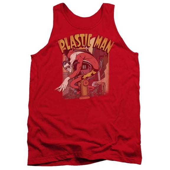 DC Comics Plastic Man Street Adult Tank Top Red