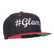 Glam Embroidered Two Tone Snapback - Black Red OSFM