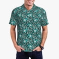 thumbnail image 2 of Balery Lephants in the Jungle Printed Men’s Short Sleeve Polo Shirt, Midweight Men's Shirt,Golf Polo shirts -Large, 2 of 8