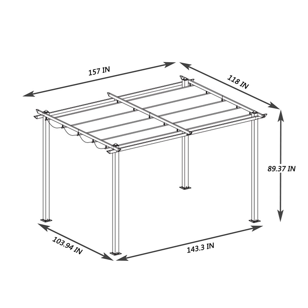 Kadyn 13 x 10 Ft Wedding Sun Shelter, Retractable Outdoor Canopy Tent for Camping, Waterproof Tent for Backyard, Beige Kadyn 13 x 10 Ft Wedding Sun Shelter, Retractable Outdoor Canopy Tent for Camping, Waterproof Tent for Backyard, Beige