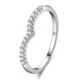 thumbnail image 5 of Womens V Shaped Diamond Ring Wishing Bone Design Dainty Stackable Promise Jewelry Gift Durable Metal For Casual, 5 of 5