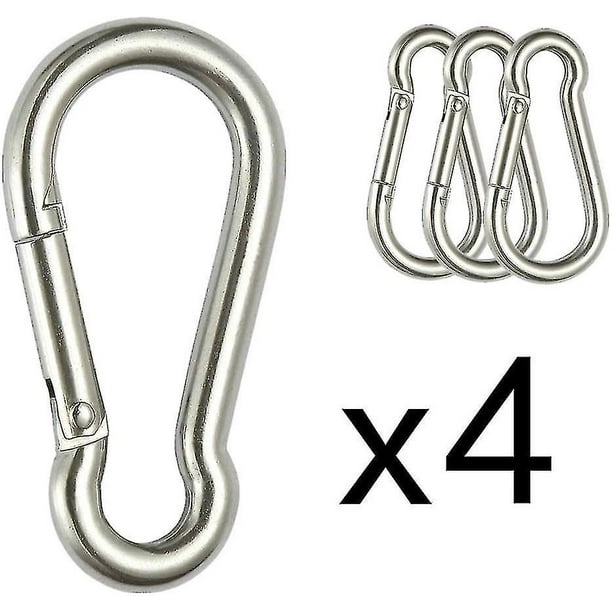 3 Inch Stainless Steel Spring Snap Hook Carabiner, 316 Stainless Steel  Clips, Small Carabiner Set Of 4 