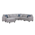 thumbnail image 5 of Cooper Light Gray Linen Fabric Reversible Sectional w/ Ottoman and Cupholder, 5 of 8