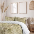 thumbnail image 2 of Ambesonne Leaf Print Down Alternative Quilt Comforter, Leaves Nature Pattern, Full, Pale Khaki Brown Green, 2 of 5