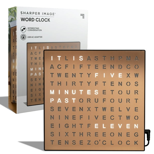 Sharper Image Light Up Electronic Word Clock Copper Finish With Led Light Display Usb Cord And Power Adapter 7 75in Square Face Unique Contemporary Home And Office Decor Walmart Com Walmart Com Sharper Image Light Up Electronic Word Clock Copper Finish With Led Light Display Usb Cord And Power Adapter 7 75in Square Face Unique Contemporary Home And Office Decor Walmart Com Walmart Com