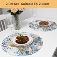 thumbnail image 5 of Blue Turtle Coastal Round 13 Inch Placemats Set of 2,Summer Beach Coral Nautical Starfish Eucalyptus HeatResistant Non Slip Place Mats for Dining Table,Wipeable Kitchen Table Mats for Housewarming, 5 of 9