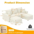 thumbnail image 2 of Alvantor 3-Seat Sofa with 2 Movable Ottomans 83 " W Corduroy Upholstered Deep Seat Couches U Shaped Convertible Chaise for Living Room, Apartment Beige, 2 of 9